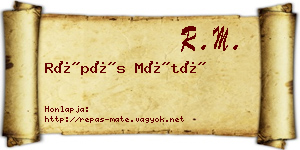Répás Máté névjegykártya